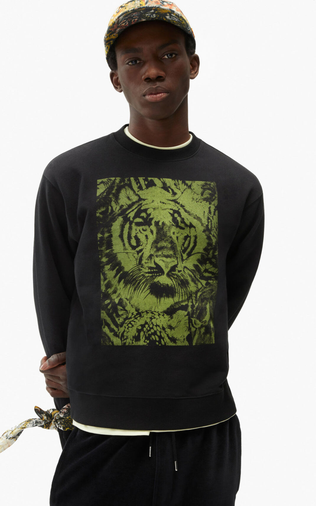 Kenzo Wildtigers Sweatshirt Erkek Siyah | 7326-JYCNX